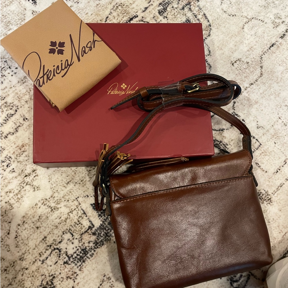 Patricia Nash Crossbody leather brown NWT vintage distressed - Picture 4 of 7